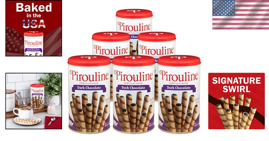 Delicious Dark Chocolate Rolled Wafers – Ideal for Dipping and Gifting – 6-pack