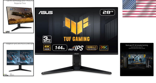High-Performance 28-Inch UHD Gaming Monitor - 1ms Response & Eye Care Tech