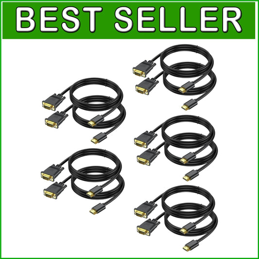 1080P HDMI to VGA Cable Set - 10-Pack 3FT Male to Male for Multiple Devices