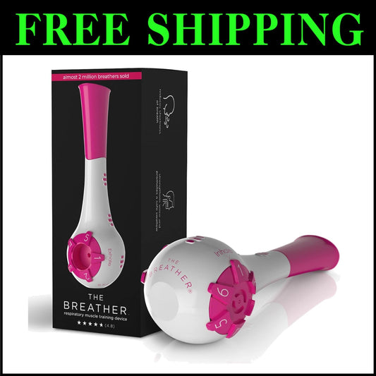 Adjustable Pink Breathing Trainer: Strengthen Lungs Naturally in Just 5 Minutes