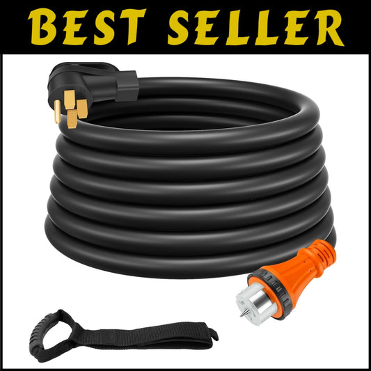 50 Amp Generator Power Cord, 25ft Weatherproof Extension for Reliable Connection