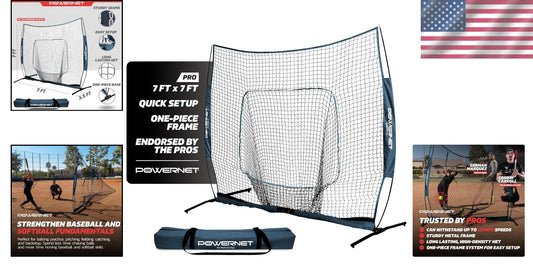 Professional-Grade 7x7 Baseball & Softball Net - Collapsible & Stable Design