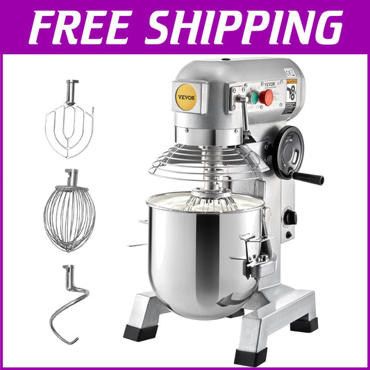 Durable 15Qt Stainless Steel Mixer with 3 Adjustable Speeds & Whip Attachments