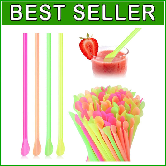 Flexible Plastic Spoon Straws in Bulk: 5000 Colorful Dessert Accessories