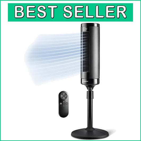 Elevation 42”-54” Adjustable Tower Fan with 31 ft/s Airflow & Remote Control