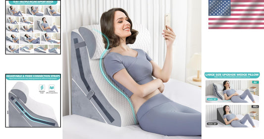 Ergonomic 3-Piece Wedge Pillow Set – Ideal for Sleep, Recovery & Relaxation