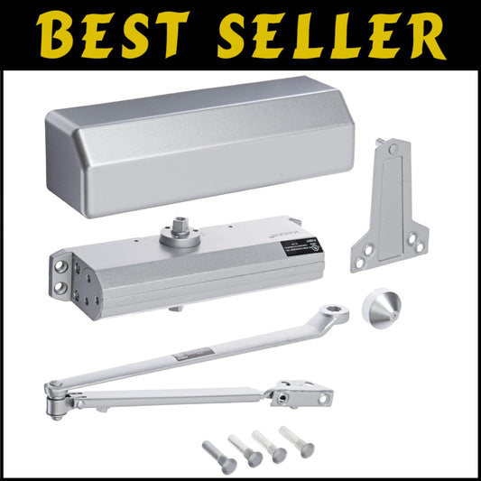 High-Traffic Approved Aluminum Door Closer - Multi-Mount & Adjustable Size 1-6