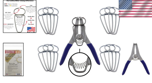 Collins Spring Loaded Pliers & 13 Miter Clamps - Lifetime Guarantee Included