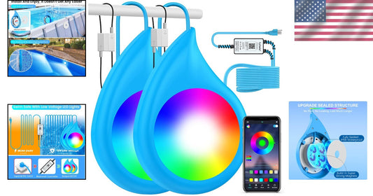 Brighten Your Pool: 50W Magnetic LED Lights with APP Control & Easy Install