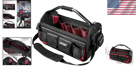 Ergonomic Heavy-Duty Tool Bag with Rotating Handle & Reflective Safety Strips