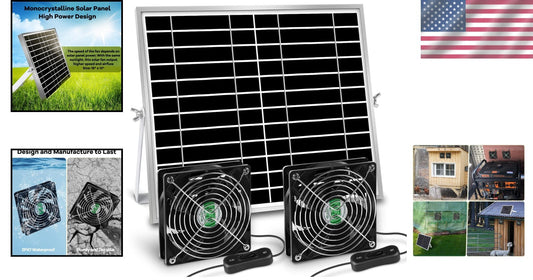 Weatherproof Solar Powered Wall Mount Fan - Provides Ultimate Airflow Solution