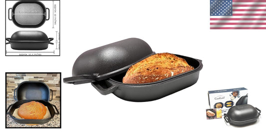 Cast Iron Bread Baker - 7.2 Quart Heavy-Duty with Dome Lid for Perfect Steam