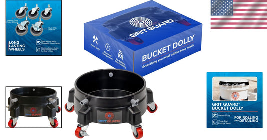 Durable Rolling Detailing Bucket Dolly with 300 lb Capacity and Locking Casters
