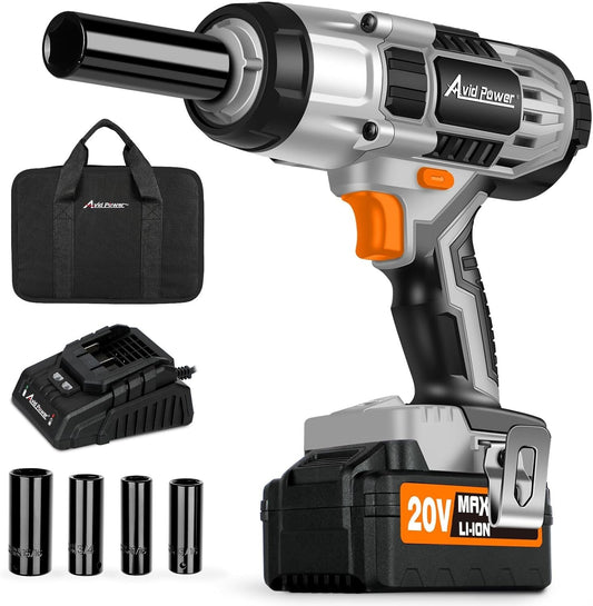 1/2" Drive Cordless Impact Wrench with 4 Sockets & 3.0Ah Battery - Maximum Power