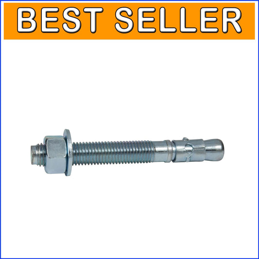 1/2" x 10" Zinc Plated Wedge Anchor - Box of 25 for Reliable Concrete Fastening