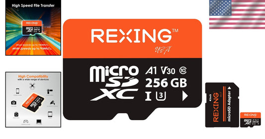 Versatile 256GB MicroSDXC Card with Adapter - Ideal for Cameras & Smartphones
