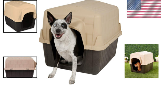 Weather-Resistant Aspen Pet Outdoor Dog House for Medium Breeds (25-50 lbs)