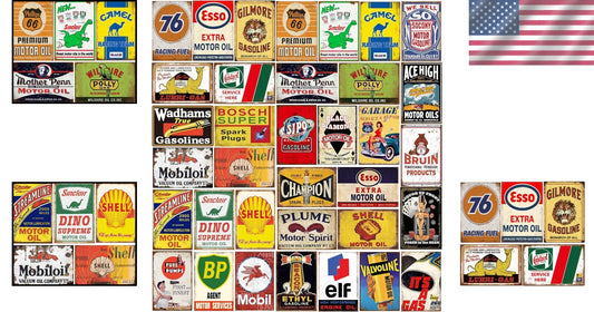 Nostalgic 8x12 Vintage Metal Sign Set - Perfect for Bars, Kitchens, and Garages