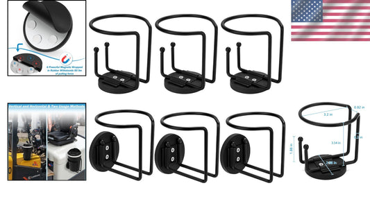 6-Pack Magnetic Cup Holder - SUS 304 Stainless Steel for All Bottle Sizes