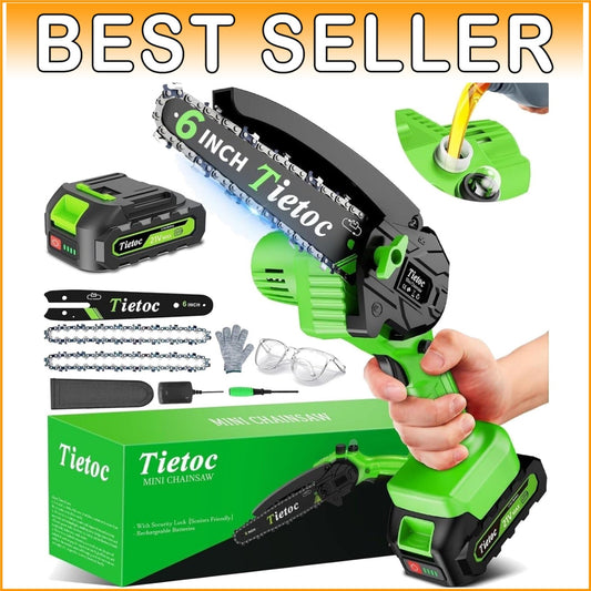 6-Inch Battery-Powered Chainsaw - User-Friendly Tool for Gardeners & Homeowners
