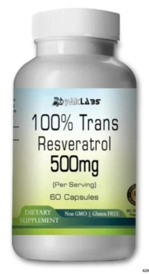 Trans Resveratrol 500mg Caps – Premium Pack – Ships Free USA