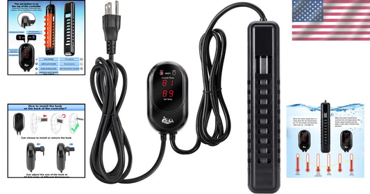 Automatic 200W Aquarium Heater with Temp Setting & Dry Protection Features