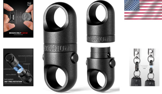 Titanium Magnetic Key Holder with Quick Release & 360° Rotation for Everyday Use