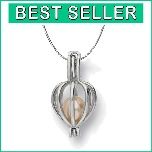 Cultured Wish Pearl Necklace in Sterling Silver Locket - Perfect Gift for Her