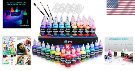 60 Shades of Non-Toxic Fabric Paint - 3D Texture, Easy Application, All Projects