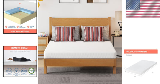 CertiPUR 5-Inch Gel Memory Foam Mattress for Cool Sleep & Pressure Relief, Full