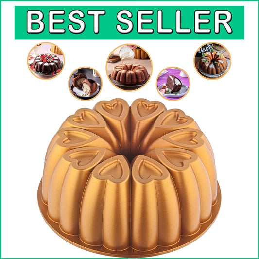 Elegant 10-Inch Heart Cake Pan with Titanium Coating for Easy Baking
