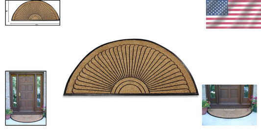 Geometric Sun Ray Doormat: Extra Large Eco-Friendly Outdoor Mat 3x6 Feet