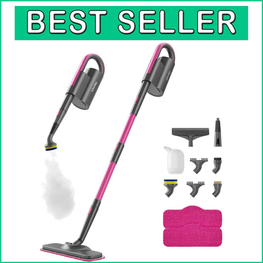 Chemical-Free 7-in-1 Steam Mop with Swivel Head & Washable Microfiber Pads