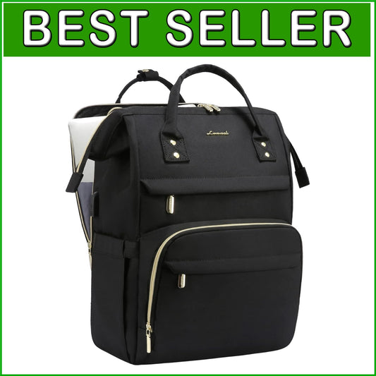 Professional Black Laptop Backpack for Women - Perfect for Teachers and Nurses