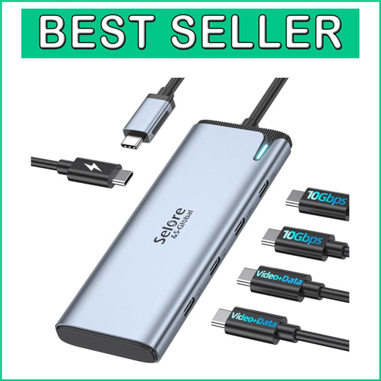 Advanced USB C Hub for Dual Monitors - 4K Video Output and High-Speed Charge