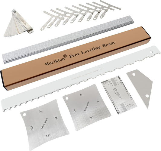 Comprehensive Guitar Setup Kit: Fret Leveler, Radius Gauges & Measurement Tools