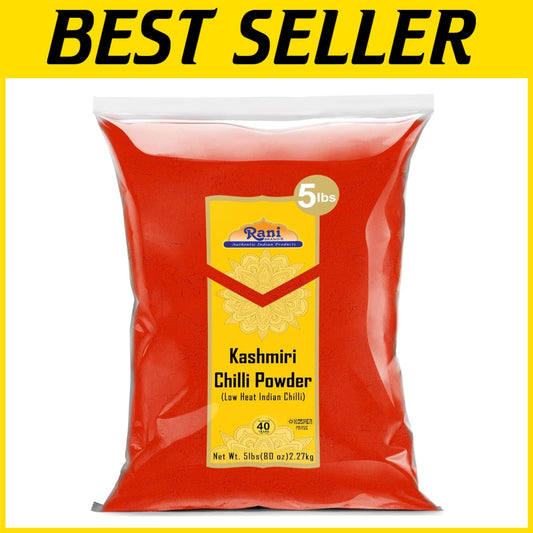Authentic Kashmiri Chilli Powder 5lbs - Kosher & Vegan Spice for Gourmet Cooking