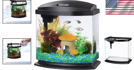 Acrylic Desk Aquarium Kit - 2.5 Gallon LED Fish Tank with SmartClean System
