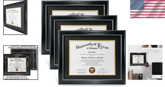 Versatile 3-Pack of Black Frames with Silver Beaded Design for All Occasions