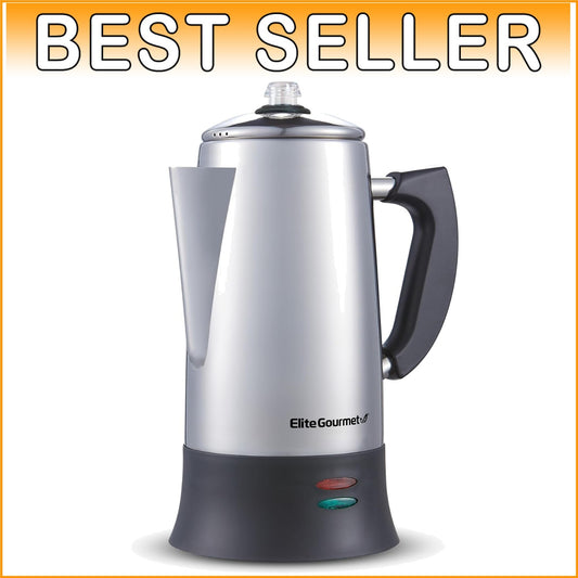 Durable 12-Cup Coffee Percolator with Ergonomic Handle - BPA Free & Fast Brewing