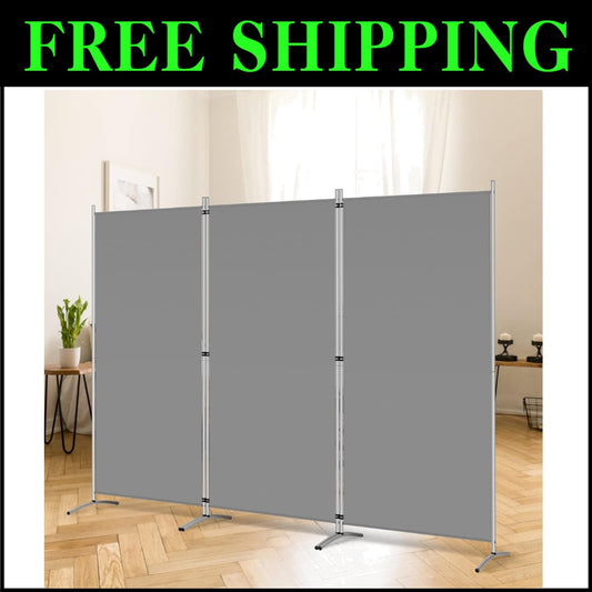 Durable Freestanding Room Divider - 102''W x 71''H Adjustable Privacy Screen