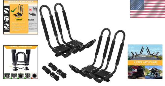 Durable Kayak Roof Rack Set of 4 - 2 Pairs J-Bar Carrier for SUVs and Trucks