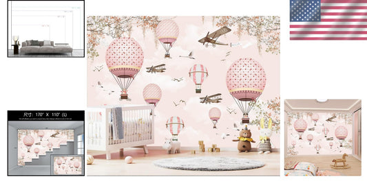Beautiful Fade-Resistant Hot Air Balloon Mural – Perfect for Kids' Rooms