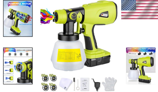 Cordless HVLP Paint Sprayer Compatible with Ryobi 18V - 4 Copper Nozzles