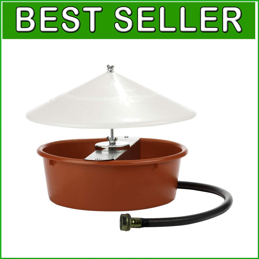 5 Quart Automatic Chicken Waterer with Cover - No Spill, Easy Hose Connection
