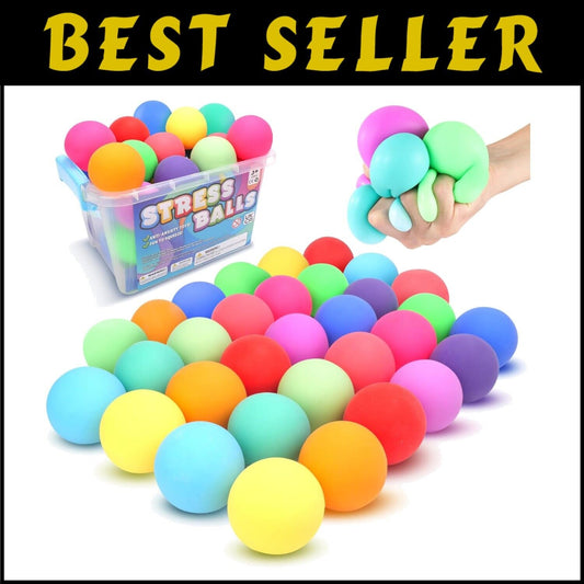 32 Pack Slow Rising Stress Balls for Anxiety Relief - Durable & Safe Fidgets