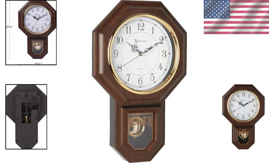 Sophisticated 17.5" Pendulum Clock with Westminster Chime for Office Decor