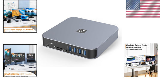 USB C Docking Station with Dual HDMI & 13 Ports for M1/M2/M3 MacBook Pro/Air