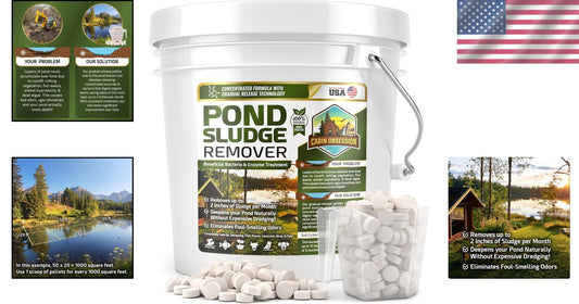 Natural Pond Sludge Remover – 10 lbs of Beneficial Bacteria for Cleaner Water