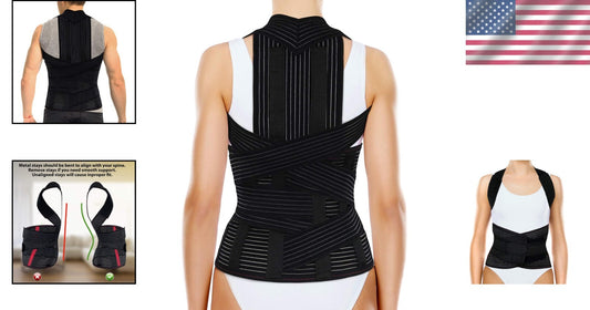 Adjustable TLSO Full Back Brace for Thoracic Kyphosis and Herniated Disc Relief